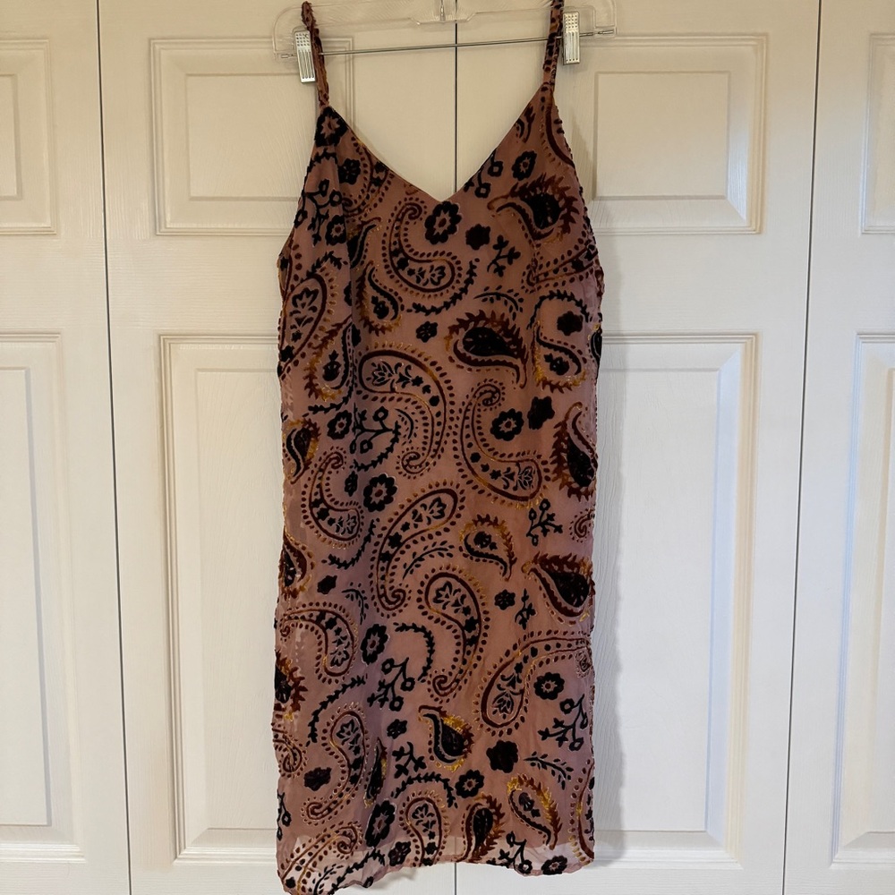 Japna Paisley Mini Dress in Brown and Black